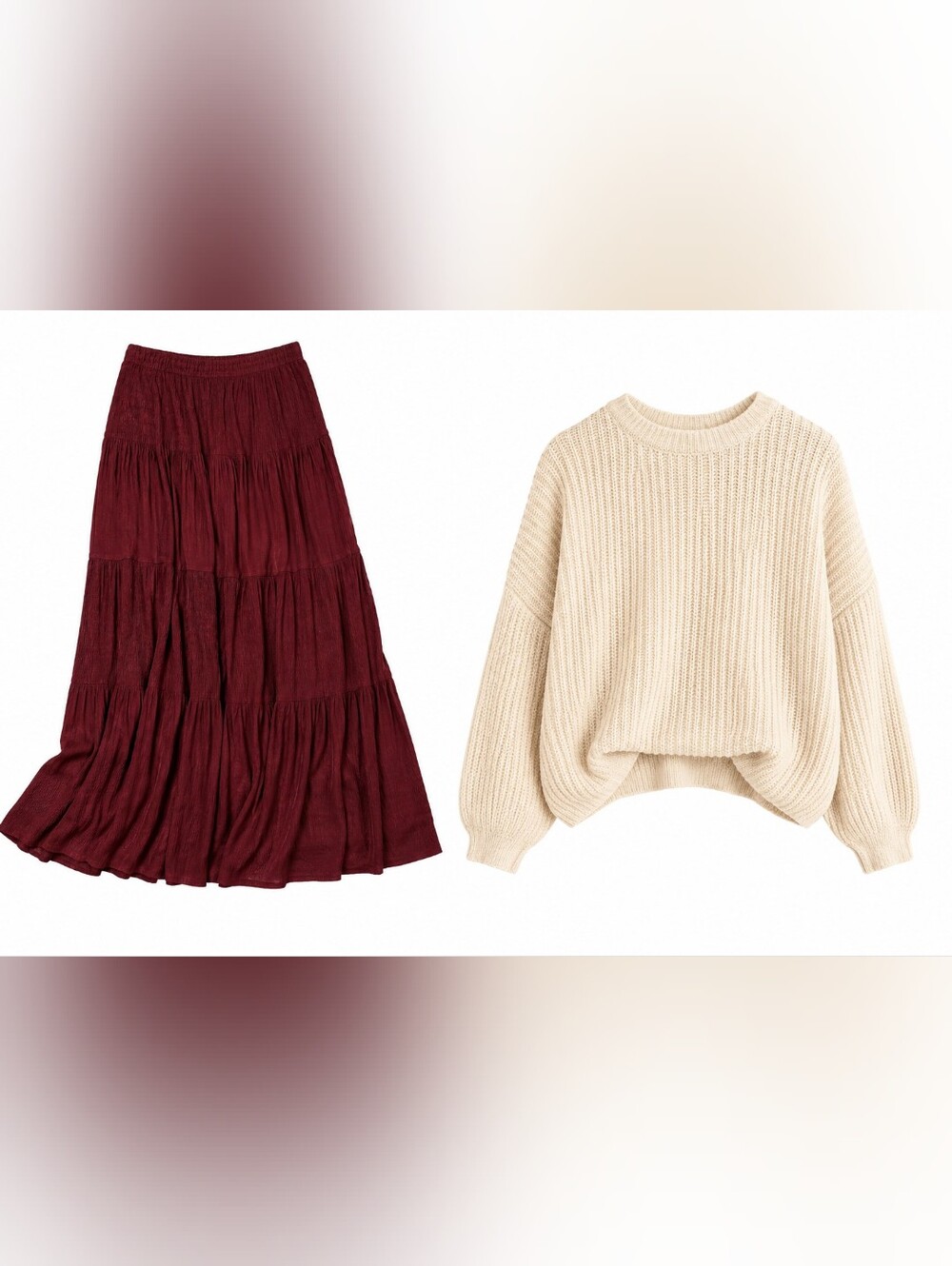 Maxi Skirt & PrettyGarden Knit Sweater Fall Outfit | Size Small
